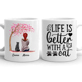 Frau mit Katzen - Personalisierte Tasse