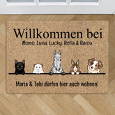 Alle meine Fellnasen - Individuelle Fußmatte