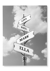 Leinwand ''Vintage Straßenschild für Familien''