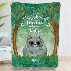 Das Leben ist schöner mit Katzen - Individuelle Decke