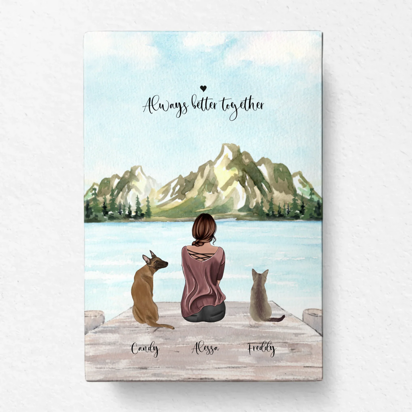 Unterwegs mit Hund/Katze - Individuelle Leinwand