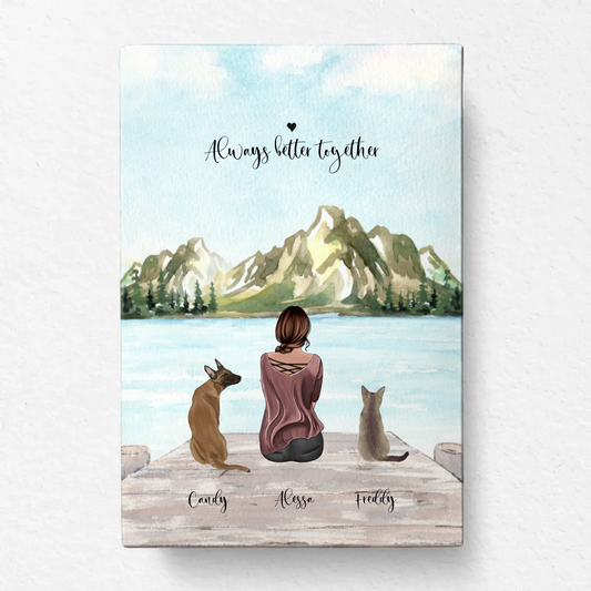 Unterwegs mit Hund/Katze - Individuelle Leinwand