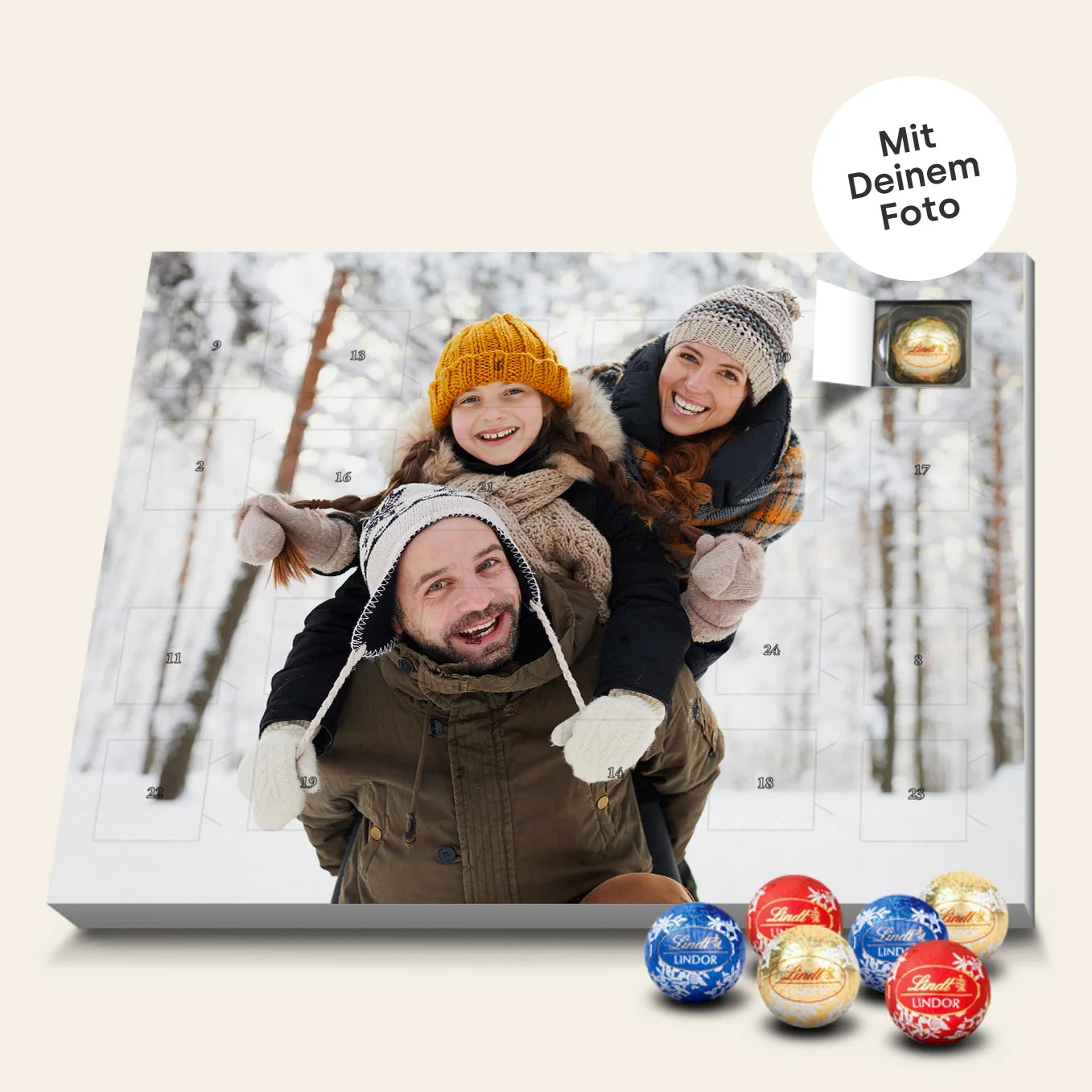 Personalisierter Lindor Adventskalender "Foto"