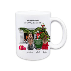 Weihnachtstasse ''Familie Cartoon''